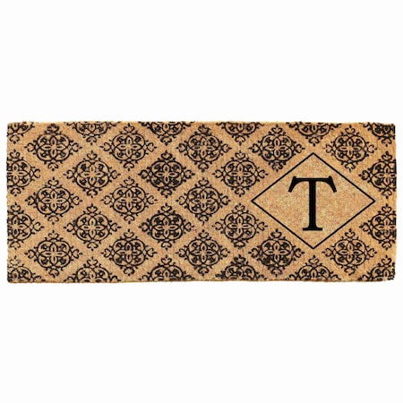 Monogram Door Mat, Black, Natural, 18 in W x 46 in L